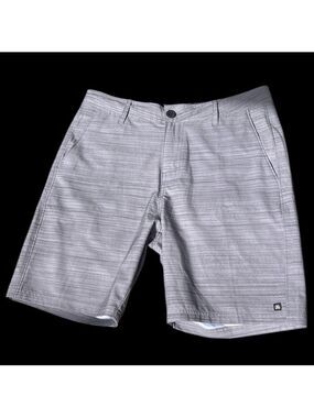 MICROS SZ 32 Men's Gray mid length back zip pocket zip close board Shorts